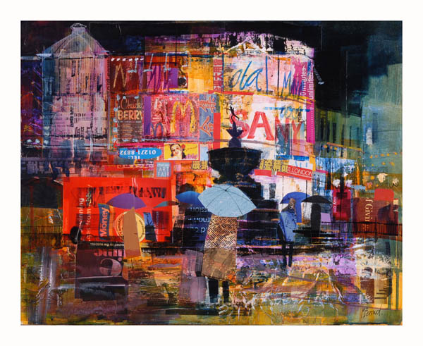 EVENING PICCADILLY CIRCUS 19x24