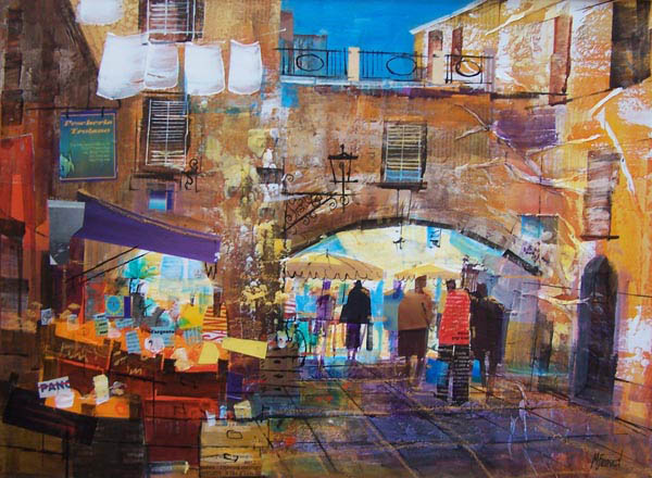 ITALIAN MARKET TOWN  18X24 INS