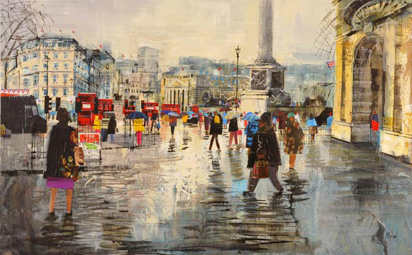 Summer Rain Trafalgar Square 30x48