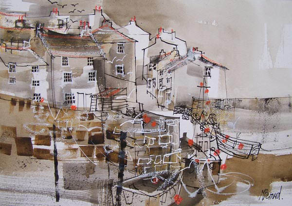 THE SLIPWAY, STAITHES  10X14INS