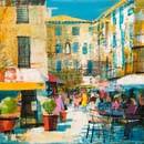 CAFE, MENTON, FRANCE 16X16
