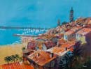 CITY ROOFTOPS, MENTON 28X36