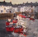 CORNISH HARBOUR AT LOW TIDE   16X16INS100_7943