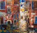 SUNLIT VENETIAN CANAL  15X17INS