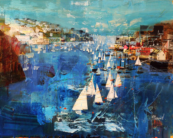 019 Polruan + Fowey from Hall Walk 16x20