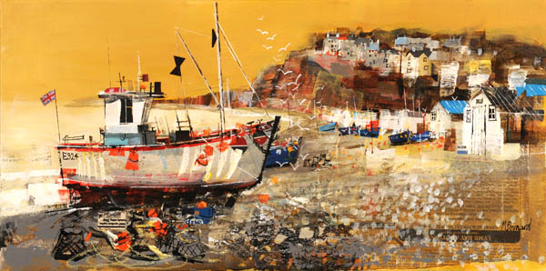 025 Fishing Huts Budleigh Salterton 12x24
