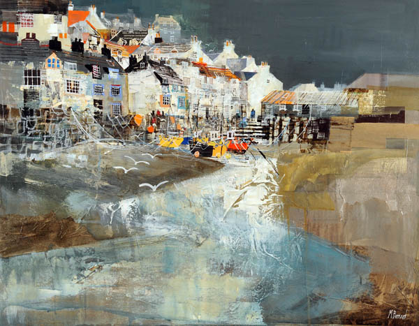 BC 001 Cornish Harbour In Greys 70 cm x 90cm