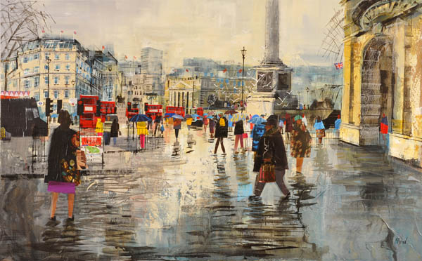 Summer Rain Trafalgar Square 30x48