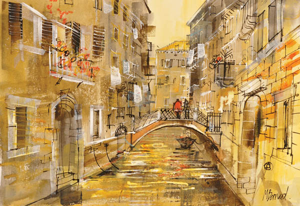 Venetian Canal Scene 9x12.5