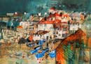 045 Blue Fishing Boats 16x22