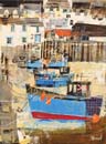 Blue Boats Polperro 16x12