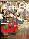 Red Fishing Boat Polperro 16x12